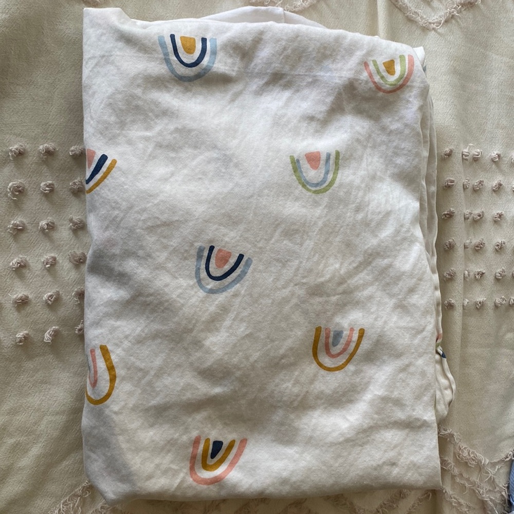 Organic Cotton Rainbow Toddler Crib Sheets
